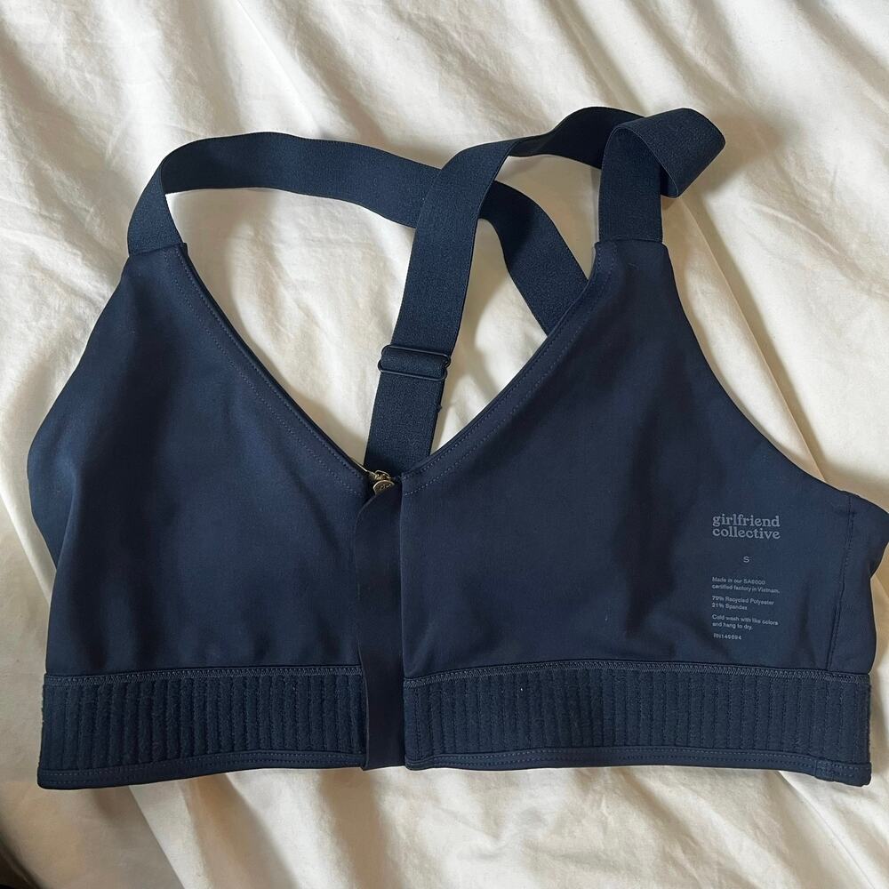 Girlfriend Collective Midnight Monroe Zipper Sports Bra S - Picture 7 of 9